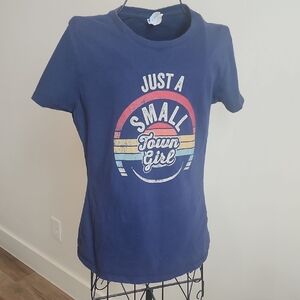 Navy Graphic Tee - Just a Small Town Girl